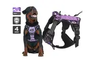 Qttie Tactical Dog Harness No Pull Adjustable Pet Military Working Training Vest Jacket(Camo Purple, Small)