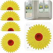 Window Fly Paper for Indoors Sticky,Fly Trap Indoor Non-Toxic & Odorless,Window Sunflowers Decoration Design Sticky Fly Trap Fly Tape 15 Pack