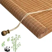 Natural Bamboo Roller Blinds, Bamboo Blind for Outdoor and Indoor, 40cm/60cm/80cm/90cm/100cm Wide, Natural Wooden Window Decorative Curtain, Sunscreen Drape for Windows(40cmx60cm/15.7inx23.6in)