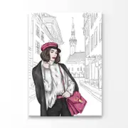 Modern Girl with Elegant Hand Bag Print 100% Australian Made 50x75cm (Stretched Canvas)