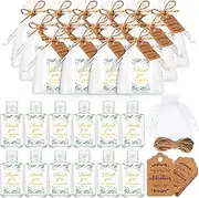 Tiangrid 50 Sets Mini Hand Sanitizer Bottles Wedding Favors Bulk for Guests 50 2oz Empty Travel Size Hand Sanitizer Bottles with 50 Organza Bags Thank You Tags for Wedding Party(Eucalyptus,Green)
