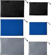 LCUHAVA Pack of 6 Money Bags Bank Bag A4/A5 Bank Bag Waterproof Money Folder Oxford for Storage of Banknote Documents, Private and Commercial (Blue, Black, Grey)
