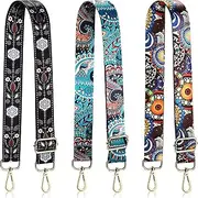 Weewooday 3 Pieces Crossbody Straps Adjustable Purse Straps Replacement handbag Strap Guitar style Strap for Women, Multicoloured