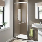 ELEGANT Framed Shower Screen Enclosure Pivot Door Wall to Wall Adjustable 900x1900mm
