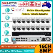 Hikvision 16CH 4K 8MP ColorVu Turret IP Camera 2-Way Audio CCTV System Kit Lot