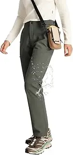 [tectop] Women's Fleece Lined Waterproof Hiking Insulated Softshell Pants Slim with Pockets Outdoor