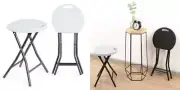 TAVR Portable Folding Stool 18.1 inch Set of 2 Fold up Metal and...