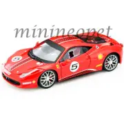 BBURAGO 18-26302 FERRARI 458 CHALLENGE #5 1/24 DIECAST MODEL CAR RED