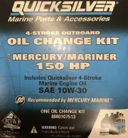 Mercury Quicksilver 8M0107513 4-Stroke Outboard Oil Change Kit 150HP 10W-30