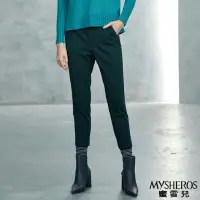 在飛比找momo購物網優惠-【MYSHEROS 蜜雪兒】微彈鬆緊褲頭素色長褲(墨綠)