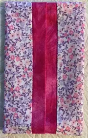 Travel Pocket Tissue Holder Pink Floral - Pink Trim - Fully Lined