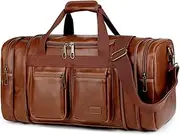 [Baosha] Leather Travel Duffel Weekender Bag Carry on Overnight Bag Vintage For men and Women HB-21, Crazy Horse Brown, Large Leather Travel Duffle Bag for Men