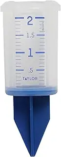 Taylor Break and Freeze Proof Flexible Silicone Sprinkler Gauge, Measure and Monitor Outdoor Precipitation and Sprinkler System, Easy to Read, 2 inch, Blue