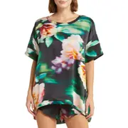 Lunya Washable Silk Tee Short Pajamas in Aurora Garden at Nordstrom, Size Small