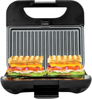 4-In-One Sandwich Grill and Waffle Maker with Interchageable Nonstick Plates and