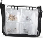 VERDANVERSE Travel Jewelry Organizer Book with Clear Pockets Portable Zipper Jewelry Binder for Earrings Necklaces Bracelets Rings Pouch for Travel and Gifting
