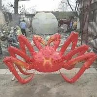 在飛比找蝦皮購物優惠-玻璃鋼螃蟹帝王蟹雕塑發光小龍蝦大閘蟹模型海鮮門頭裝飾掛墻擺件