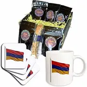 3dRose cgb_157093_1 Armenia on a Flag Pole Over White Armenian-Coffee Gift Basket, Multicolor
