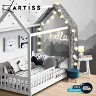 Artiss Kids Bed Frame House Frame Single Size Bedrail White