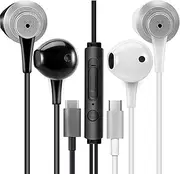 [MAS CARNEY] TH4 Wired USB Type C Headphones, USB C Earbuds, in-Ear Earphones with Microphone for Samsung S20, Huawei P30 P40, Oppo, Honor, Google Pixel and Other Smartphones with Type-C Interface