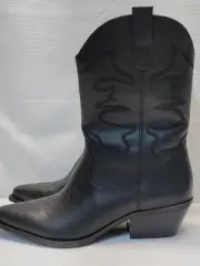 Steve Madden Women's Western Boot Black Leather Choose Size
