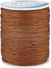 PH PandaHall 1.5mm 100 Yards Camel Nylon String for Bracelets, Beading Thread Nylon Cord Blind Cord Braided Lift Shade Cord Wind Chime Replacement String for Bracelet Making, Windows Rollers Repair