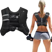Weighted Vest,8KG Weight Vest for Men Women with Detachable Phone Pouch, Exercise Weighted Vests with Reflective Stripe Adjustable Buckle, for Workout, Strength Training, Running, Fitness, Muscle Building, Weight Loss, Weightlifting
