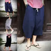Men Capri Pants Harem Capris Mens Fitted Drawstring Jogger Loose Cropped Pant