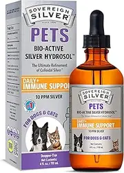 Sovereign Silver for Pets Bio-Active Silver Hydrosol for Immune Support* - 4oz Dropper – The Ultimate Refinement of Colloidal Silver - Safe*, Pure and Effective* - Premium Silver Supplement