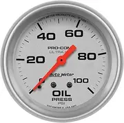 Autometer Gauge, Ultra-Lite, Oil Pressure, 2 5/8 in., 100psi, Mechanical, Each