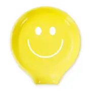 Whaline Happy Face Spoon Rest Yellow Smile Face Ceramic Spoon Holder Boho Fac...