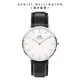 Daniel Wellington 手錶 Classic Sheffield 40mm爵士黑真皮皮革錶-兩色任選(DW00100007 DW00100020)/ 銀框