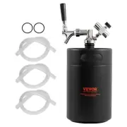 VEVOR Beer Growler Tap System, 5L Mini Keg, 304 Stainless Steel Pressurized Beer