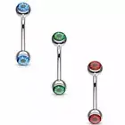 3 Pc Eyeball Inlaid Curve Barbell Eyebrow Ring Daith Rook Daith Snug Piercing