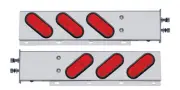 2 1/2" Bolt Pattern Stainless Spring Loaded Light Bar w/ 6 Oval Light & Grommets