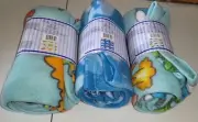 3 Soft Polar Fleece Plush Baby Blanket Colorful Dinosaurs Elephants Rocket Ships