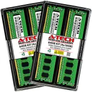 A-Tech 64GB 4x 16GB 2Rx8 PC4-25600R DDR4 3200MHz ECC REG RDIMM Server Memory RAM