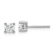 14k White Gold 2/3 ctw Certified Lab Grown Diamond VS/SI+ G+ Round 4 Prong Heavy Wt. Stud Earrings