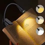 Rechargeable Book Light Portable Book Lamp USB Book Light Clip on Reading Lights Book Lamp for Reading in Bed 360° Adjustable Clip on Light Perfect for Book Lovers (Black)