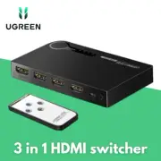 3 in 1 HDMI Switcher 4K HD 3D 3 in 1 Out Splitter Hub with Remote PS5 TV UGREEN