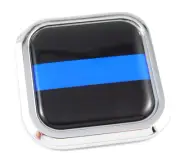Police thin blue line Square Chrome rim Emblem Car 3D Decal Badge sticker 2"
