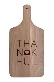 Creative Products Thankful Pumpkin Icon 8 x 17 Walnut Paddle Cutting Board