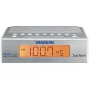 Sangean Analogue FM/AM Digital Tuning Clock Radio Silver