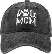 [Lightbird] Women's Embroidered Dog Mom Hat Adjustable Baseball Cap Cotton