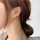 【Oni 歐妮】長條鎖鏈不對稱 耳骨夾式耳環無耳洞耳扣耳夾耳窩夾(1對入)