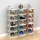 5/6/7 Tier Folding Shoe Rack Space-Saving Shelf Stand Storage Organizer Cabinet