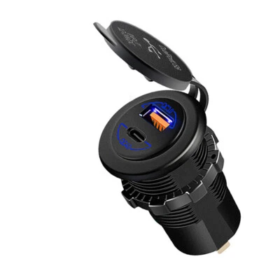 Type-C Port Car Phone Fast Charger USB Power Outlet Charging Socket 60W 12V-24V (for: Porsche)