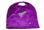 Space Explorer Themed Play Cape in Purple and Pink