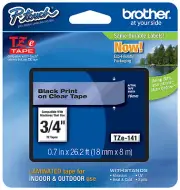 Genuine Brother TZe-141 P-touch Label Maker Tape TZe141 TZ141 TZ-141 Black Clear