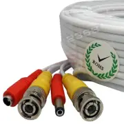 100 Feet Video Power BNC RCA Cable fit Lorex CCTV Security Cameras - White